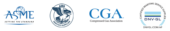 DHB — Des organisations de normes et recommandations: American Society+of Mechanical Engineers (ASME), ABS Service Supplier, Compressed Gas Association (CGA), DNV — Certified Maritime Service Supplier