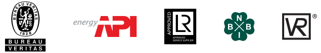 DHB — Des organisations de normes et recommandations: Bureau Veritas, American Petroleum Institute (API), Lloyd's Register — Approved Service Supplier, NBBI — The National Board of Boiler and Pressure Vessel Inspectors, The National Board — VR Certificate of Authorization